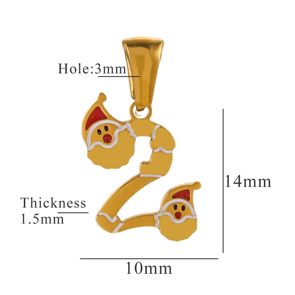 1 pair simple series cute cartoon titanium steel  gold plated unisex pendants